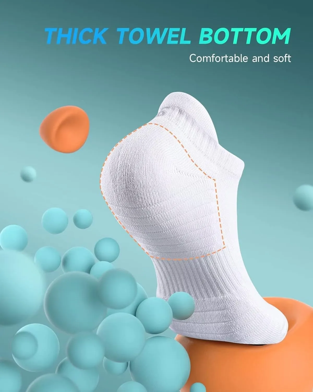 TANSTC Mens 6 Pairs Anti-Blister Cushioned Breathable Running Cotton Socks, Athletic Ankle Sports