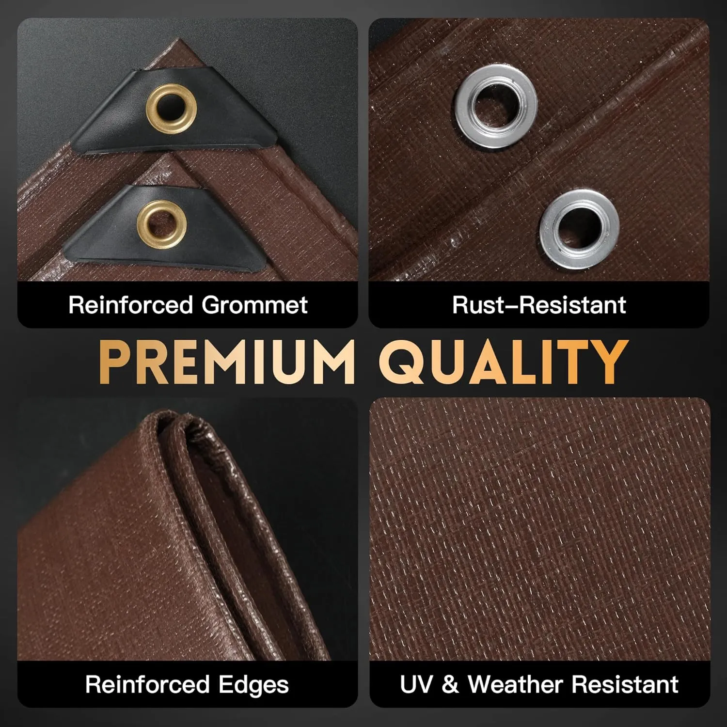 Tarp 20x30 ft Super Heavy Duty 16mil 100% Waterproof,Uv Resistant,High Durability Multipurpose Brown Tarp Suitable for Courtyards, Cars, Camping, Gardens, Pet Nests -by MVPNET