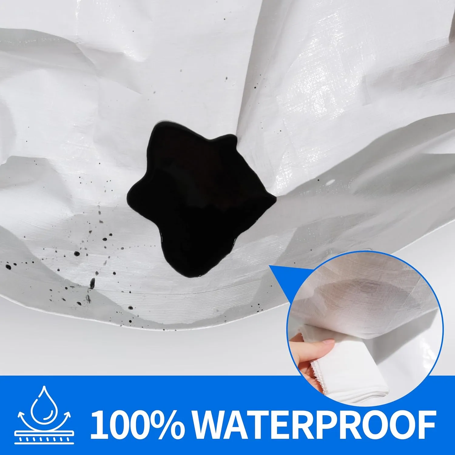 Tarp 8x20 ft Heavy Duty 12mil 100% Waterproof High Durability Multipurpose,Uv Resistant,White Tarp Suitable for Swimming Pools, Boats, Camping, Courtyards, Etc -by MVPNET