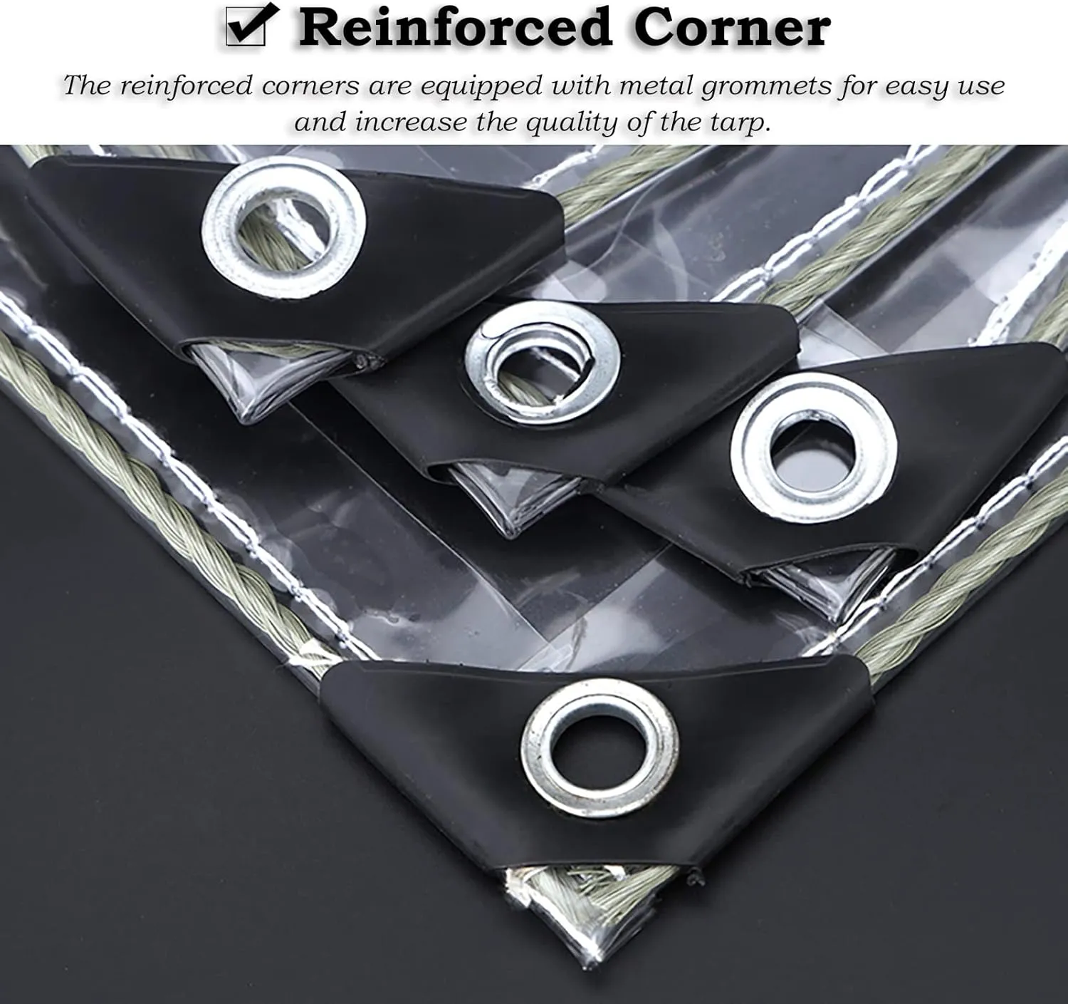Tarp Clear Lightweight Poly Tarp, 3ft / 5ft / 6ft / 10ft Custom Made Weatherproof Tarpaulin, for Furniture Protection Seedling Cover Rainproof Kennel (Size : 1.5MX1.5M (4.9FTX4.9FT))