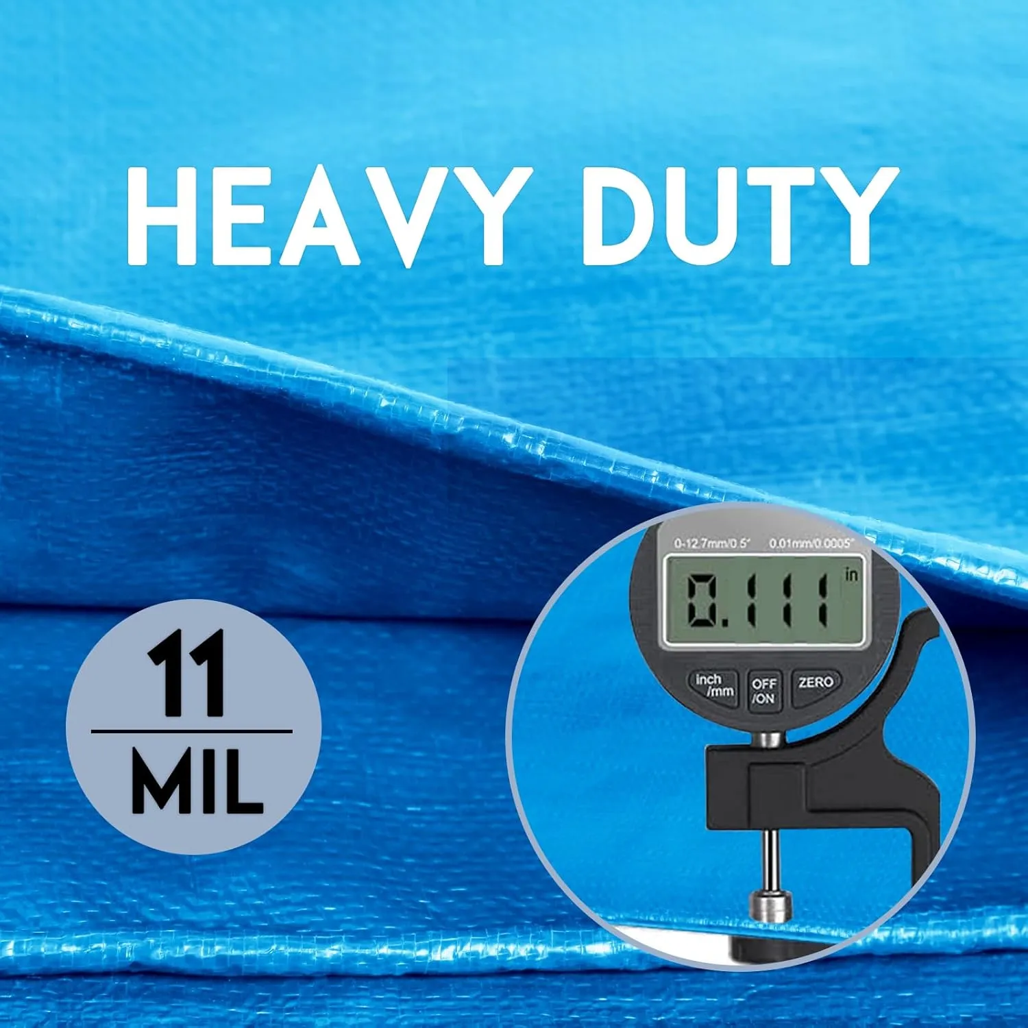 Tarp Heay Duty Waterproof 8x14ft,Blue Tarp Plastic Tarp Poly Tarpaulin Cover for Outdoor,Emergency Rain,Roof, Pool, Boat,Camping - Multipurpose with 11Mil Thickness