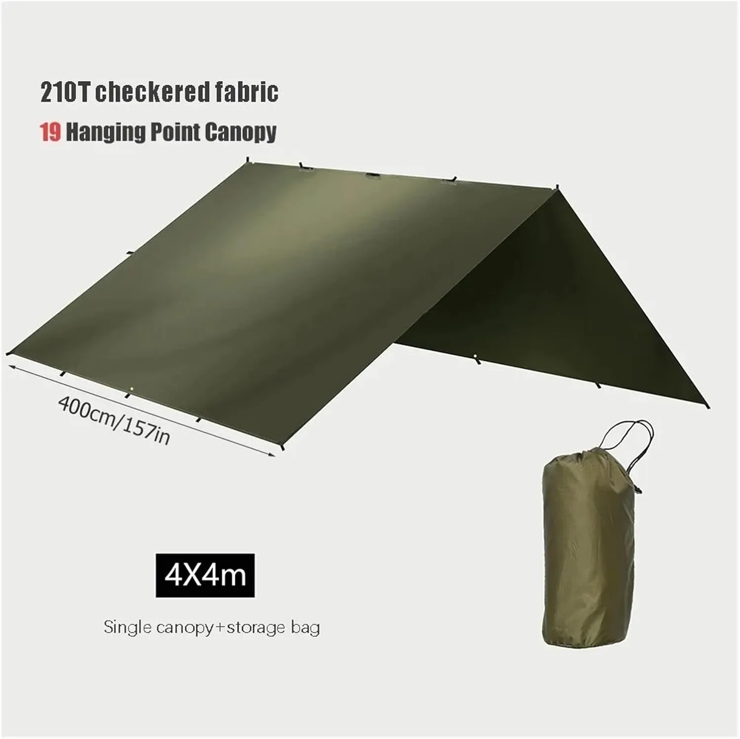 Tarp Tent Waterproof Camping Outdoor Hiking Backpacking Tent Tarp Camping Tourist Beach Sun Shelter(3X3meters)
