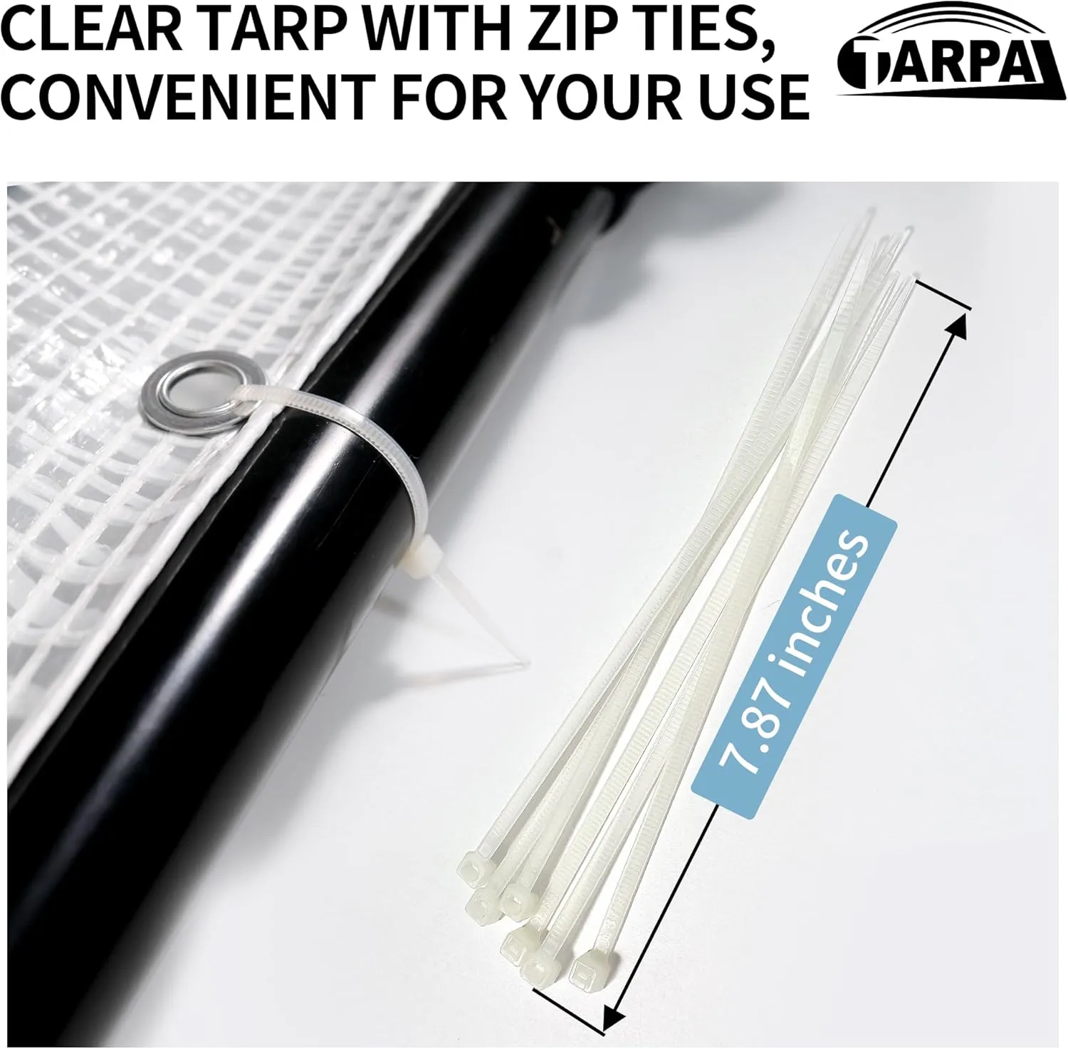 TARPAL 10'x12' Clear White Tarp Heavy Duty Waterproof 12mil with Grommets or Zip Ties for Large Greenhouses for Outdoors Garden,Farm,Chicken Coops