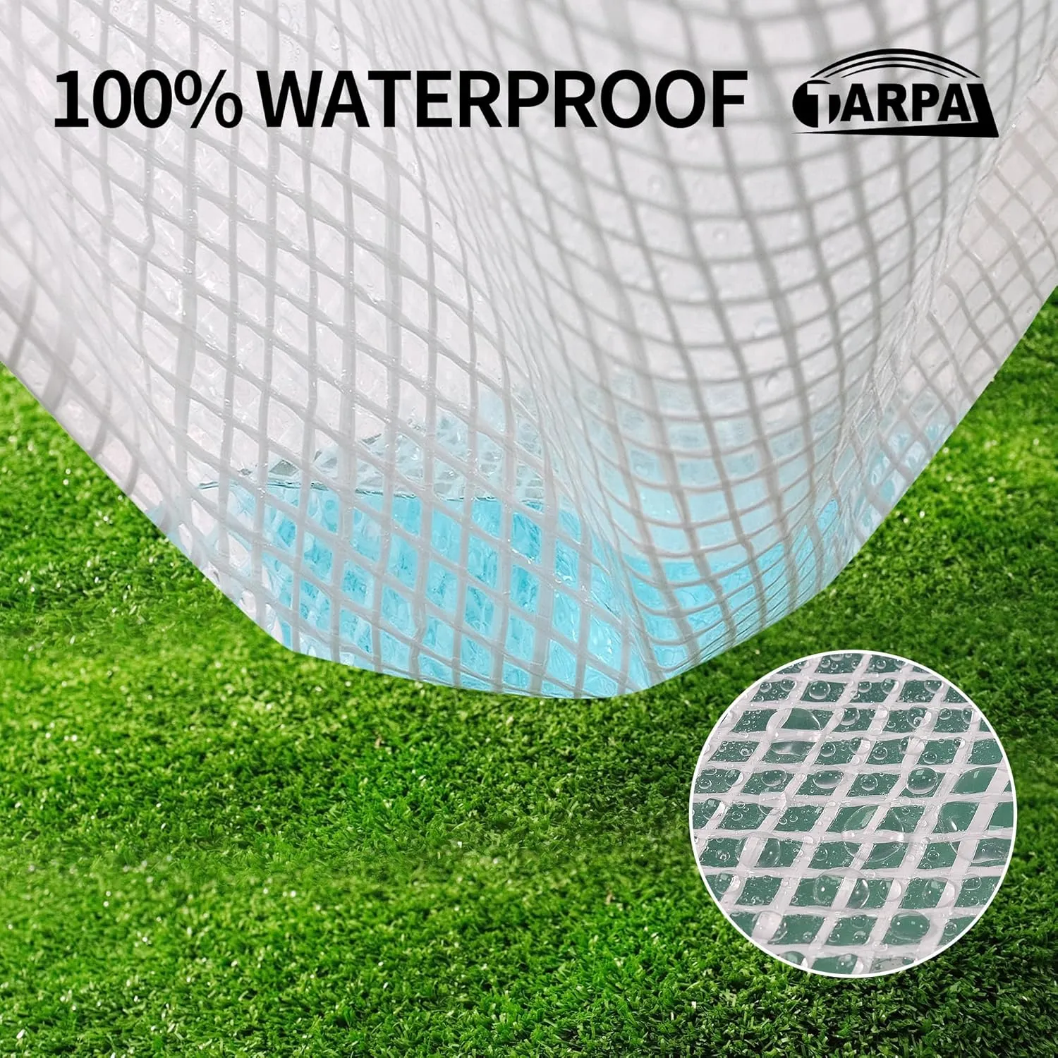 TARPAL 10'x12' Clear White Tarp Heavy Duty Waterproof 12mil with Grommets or Zip Ties for Large Greenhouses for Outdoors Garden,Farm,Chicken Coops