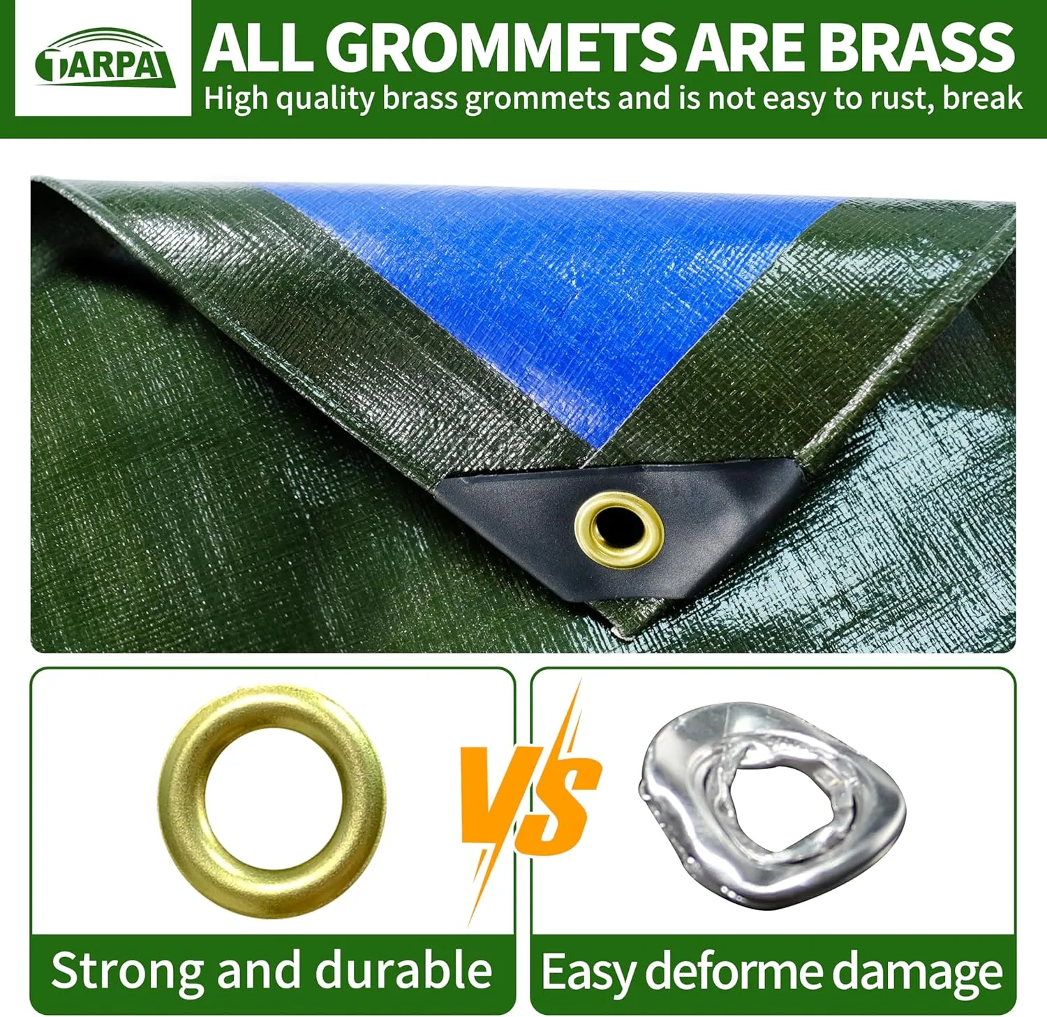 TARPAL Tarps 5x7 Feet Small Tarp 16mil Heavy Duty Tarp with Brass Grommets Every 17.7" Green Tarps UV Protection&Anti-Tear Cover for Firewood,Roof,Pool,Tarpaulin