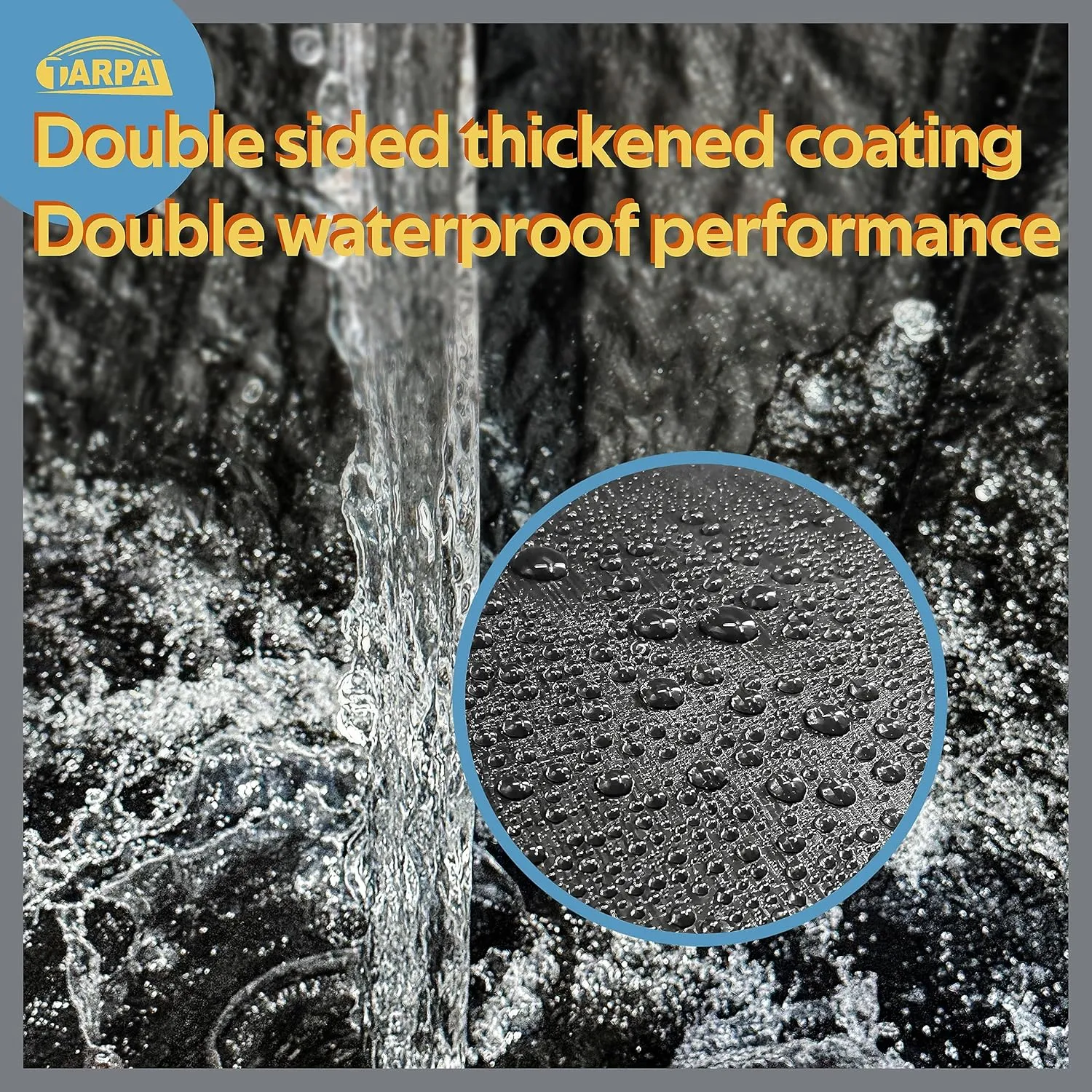 TARPAL Waterproof tarp 6x8（2Pack） Black Heavy Duty tarp 14mil polyethylene tarps Multifunctional Tarpaulin，Snow or UV Protection,Suitable for Outdoor Furniture, awnings,Roofs,Tents tarp Cover