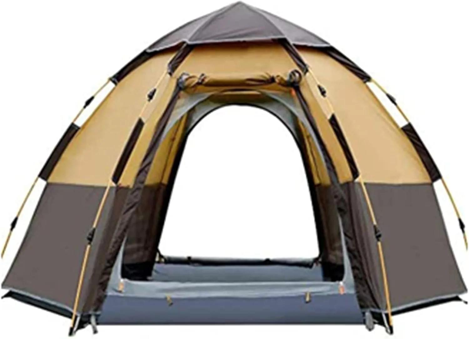 Tarpaulin Shade Cloth Rainproof Cloth Tent Automatic Opening Hexangular Hydraulic Tent - Ultra Large Waterproof Dome Tent- Uv Protected Family Camping Tents Green (Color : A, Size : Large)