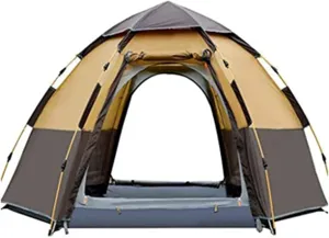 Tarpaulin Shade Cloth Rainproof Cloth Tent Automatic Opening Hexangular Hydraulic Tent - Ultra Large Waterproof Dome Tent- Uv Protected Family Camping Tents Green (Color : A, Size : Large)