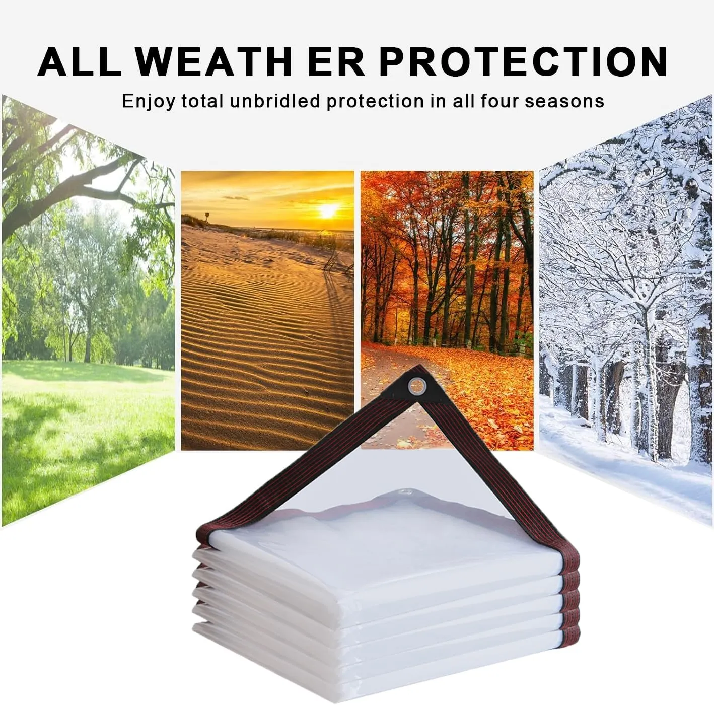 Tarps Heavy Duty Waterproof 10x12 - with Grommets Small Tarp, Clear Vinyl Patio Enclosure Tarpaulin for Porch Cover Chicken Coop Covers for Winter Transparent Lonas