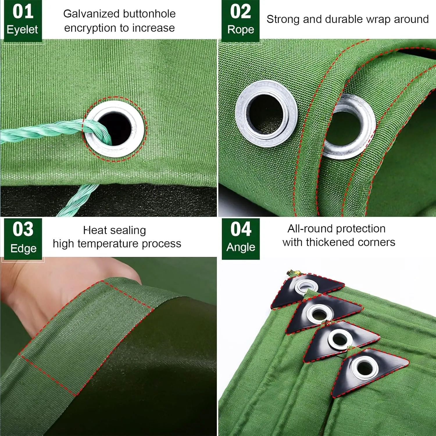 Tarps Heavy Duty Waterproof,Large Tarps with Grommets and Reinforced Edges,Heavy Duty Tarps - for Outdoors Patio Pool,Boat,Roof,Camping, 2 * 2m/6 * 6ft
