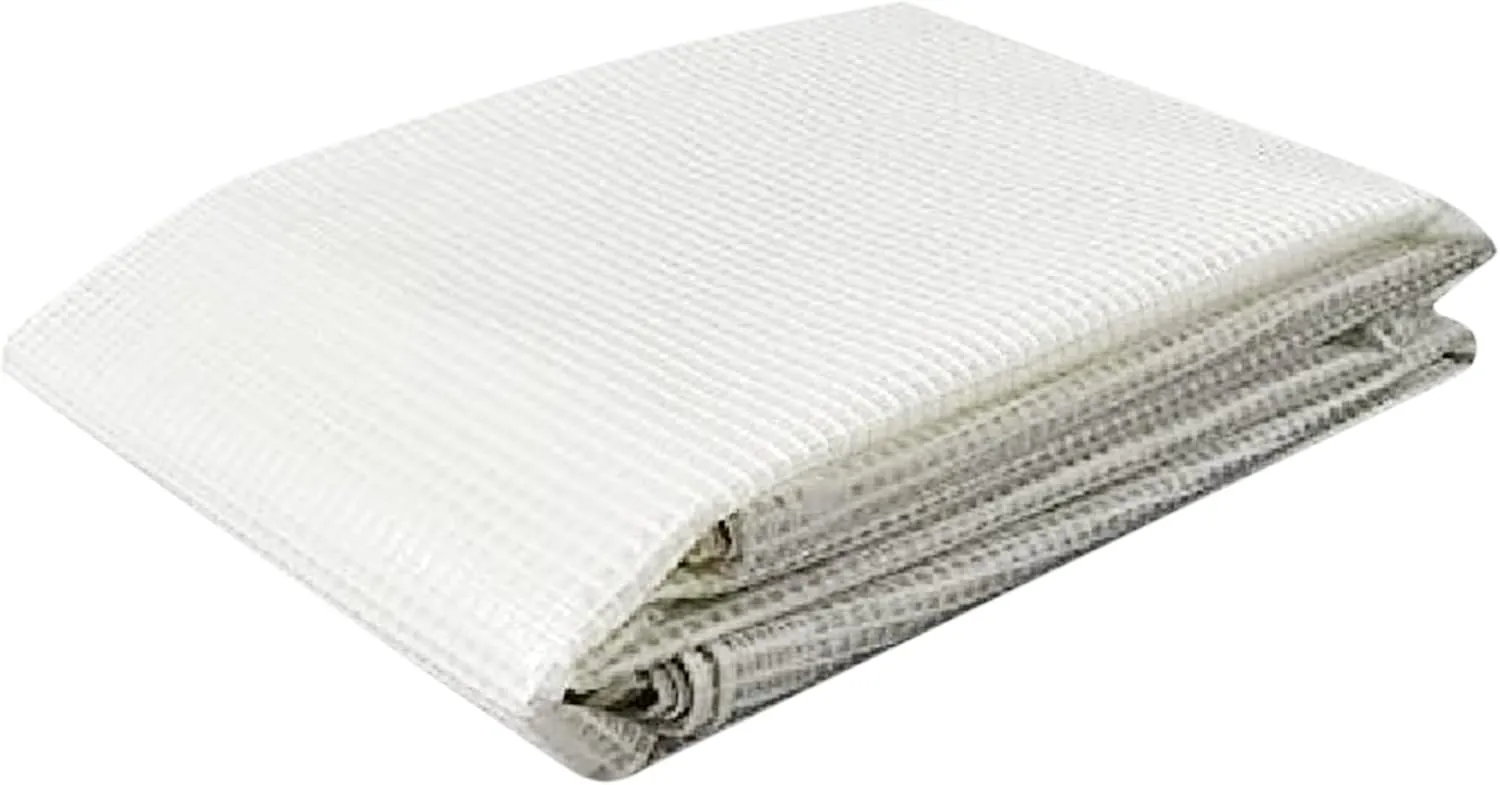 Tarps Now 10x10 Feet Translucent Poly Tarp |12 MIL Heavy Duty Waterproof Cover |Tear Proof Plastic Tarp with Rustproof Aluminum Grommets & Reinforced Edges |Ideal for Roof, Landscaping-Clear & White