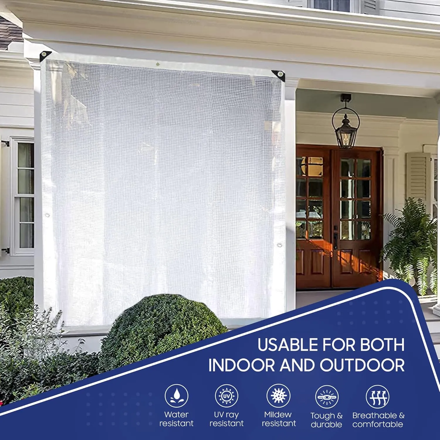 Tarps Now 10x10 Feet Translucent Poly Tarp |12 MIL Heavy Duty Waterproof Cover |Tear Proof Plastic Tarp with Rustproof Aluminum Grommets & Reinforced Edges |Ideal for Roof, Landscaping-Clear & White