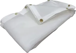 Tarps Now Heavy Duty Mesh Tarp, (6' X 10') with 75% Shade and Brass Grommets - Multipurpose Protective Cover Tarpaulin with Air Flow for Tie Downs, Shade, Fences, Canopies, Dump Trucks - White
