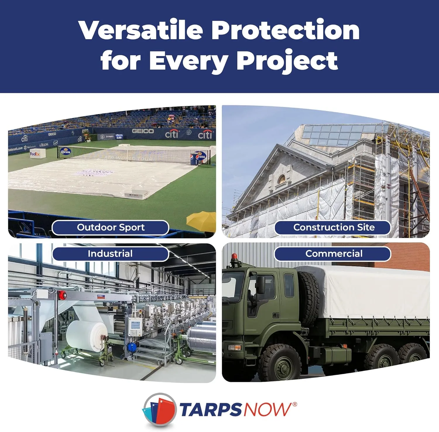 TarpsNow® Ceiling Leak Drainage Tarp - Waterproof Roof Leak Drainage with Deep Draining Flange & D-Rings - Heavy Duty Rain Drain Diverter - Water Catcher/Sealer - Reusable Leak Diverter - 7' x 7'
