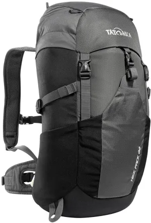 Tatonka Hiking Backpack with Ventilated Back System, Hip Belt with Zip Pocket and rain Cover, Titanium Grey/Black, 22 litres