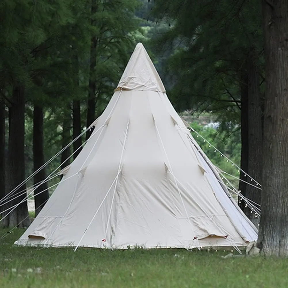 Teepee Tent for Adults Outdoor Camping 4 Season Family Camping Yurt Tent Waterproof Tipi Tents for Hunting Family Team Backpacking Camping Hiking (Beige 300X300X250CM) (Beige 300X300X250CM)