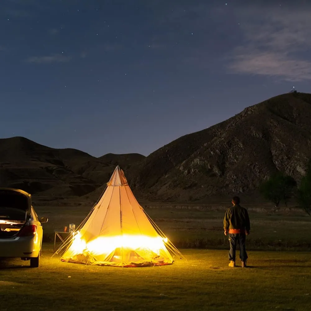 Teepee Tent for Adults Outdoor Camping 4 Season Family Camping Yurt Tent Waterproof Tipi Tents for Hunting Family Team Backpacking Camping Hiking (Beige 300X300X250CM) (Beige 300X300X250CM)