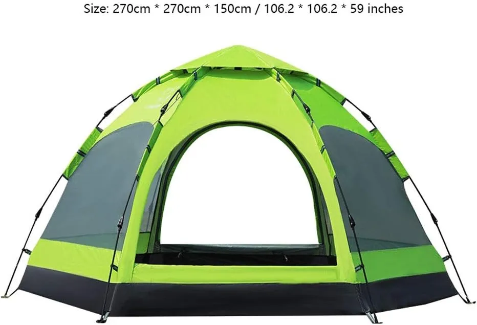 Tent 6-9 Person Hexagon Mongolian Yurt Tent Rainproof Anti-UV Breathable Double Layer Camping Tent for Outdoor Camping Yurt (Color : Sky Blue)