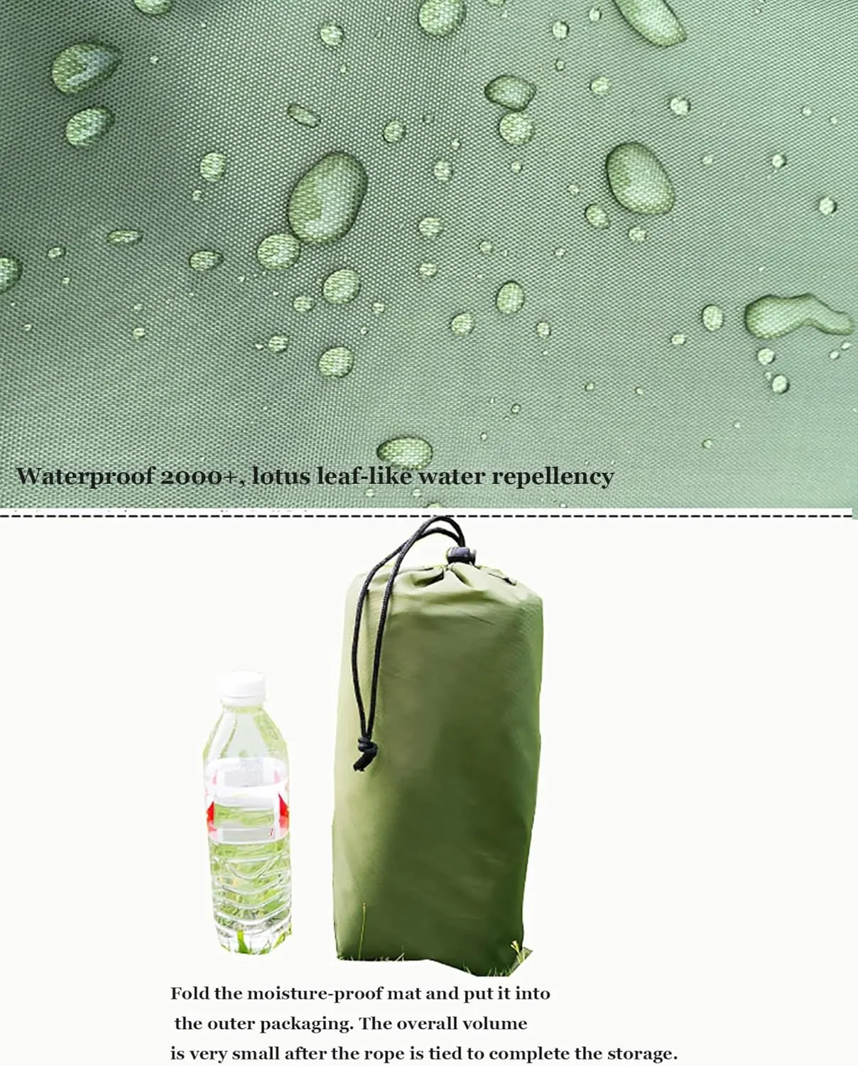 Tent Footprint, Waterproof Camping Tarp with Ground Spikes, Oxford Cloth Ground Tarp with Backpack Storage, Moisture Proof Floor Mat for Outdoor Hiking Camping(Green,2.1x1)