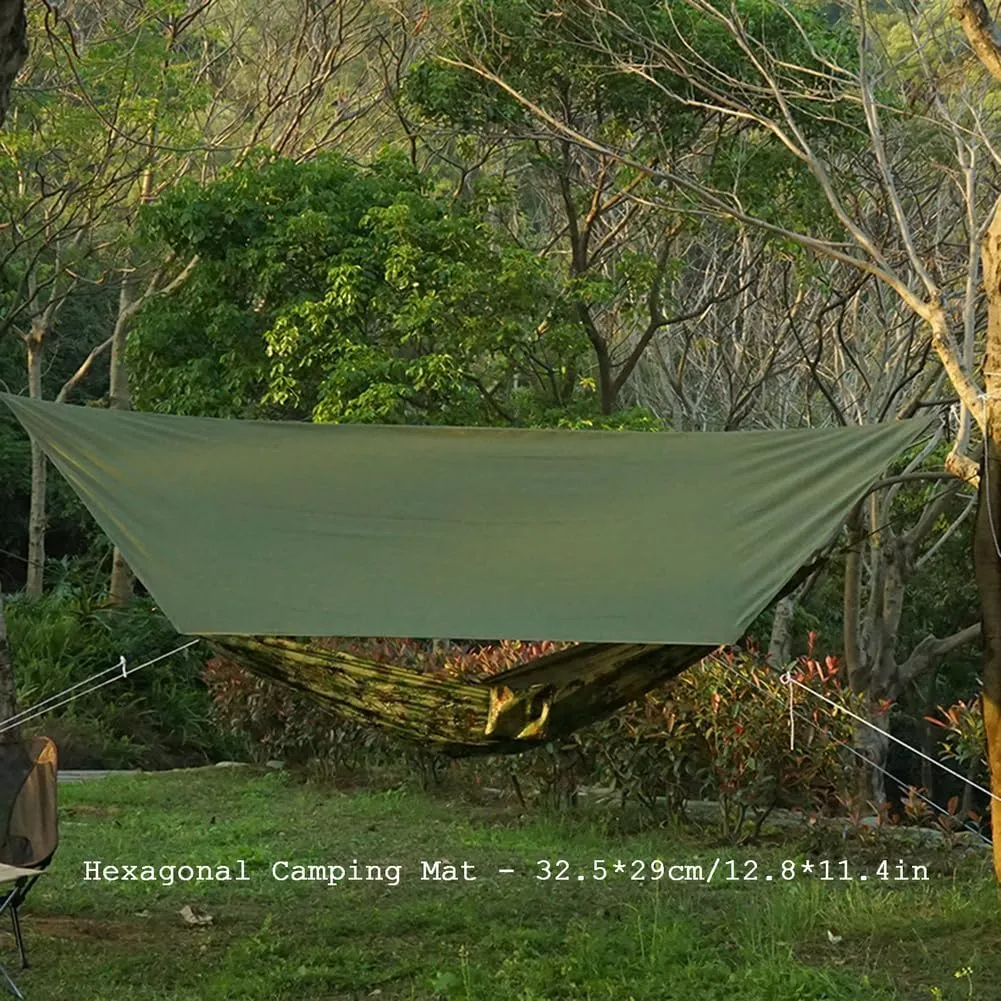 Tent Footprint Waterproof Picnic Mat Hexagonal/Octagonal Heavy Duty Ground Sheet Mat Multi-Purpose Camping Tarp,1