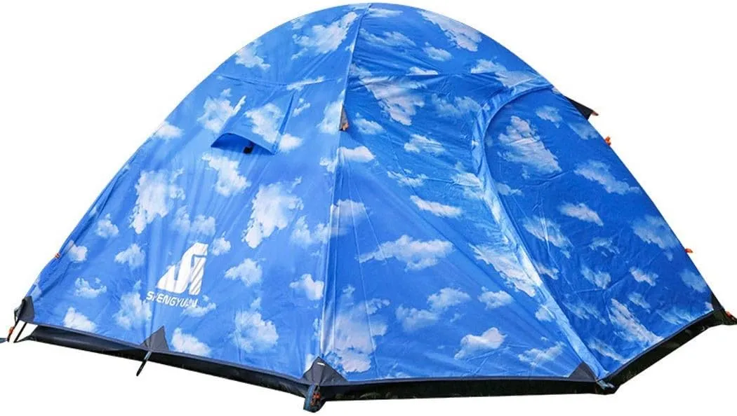 Tent for Camping Windproof Rainproof Picnic Tent 3-4 People Large Space Camping Tent Jungle Beach Double Layer Tents Large Space for Picnic Outdoors