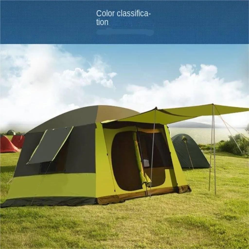 Tent Outdoor Tent for 5-8 People, Rainproof, Thickened, Two-Bedroom and One-Living Room Camping Folding Tent Outdoor Tent