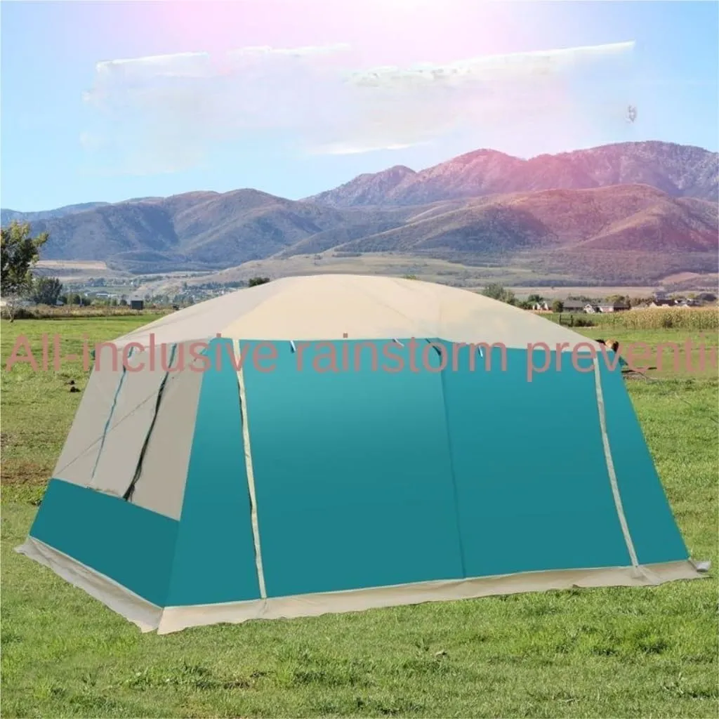 Tent Outdoor Tent for 5-8 People, Rainproof, Thickened, Two-Bedroom and One-Living Room Camping Folding Tent Outdoor Tent