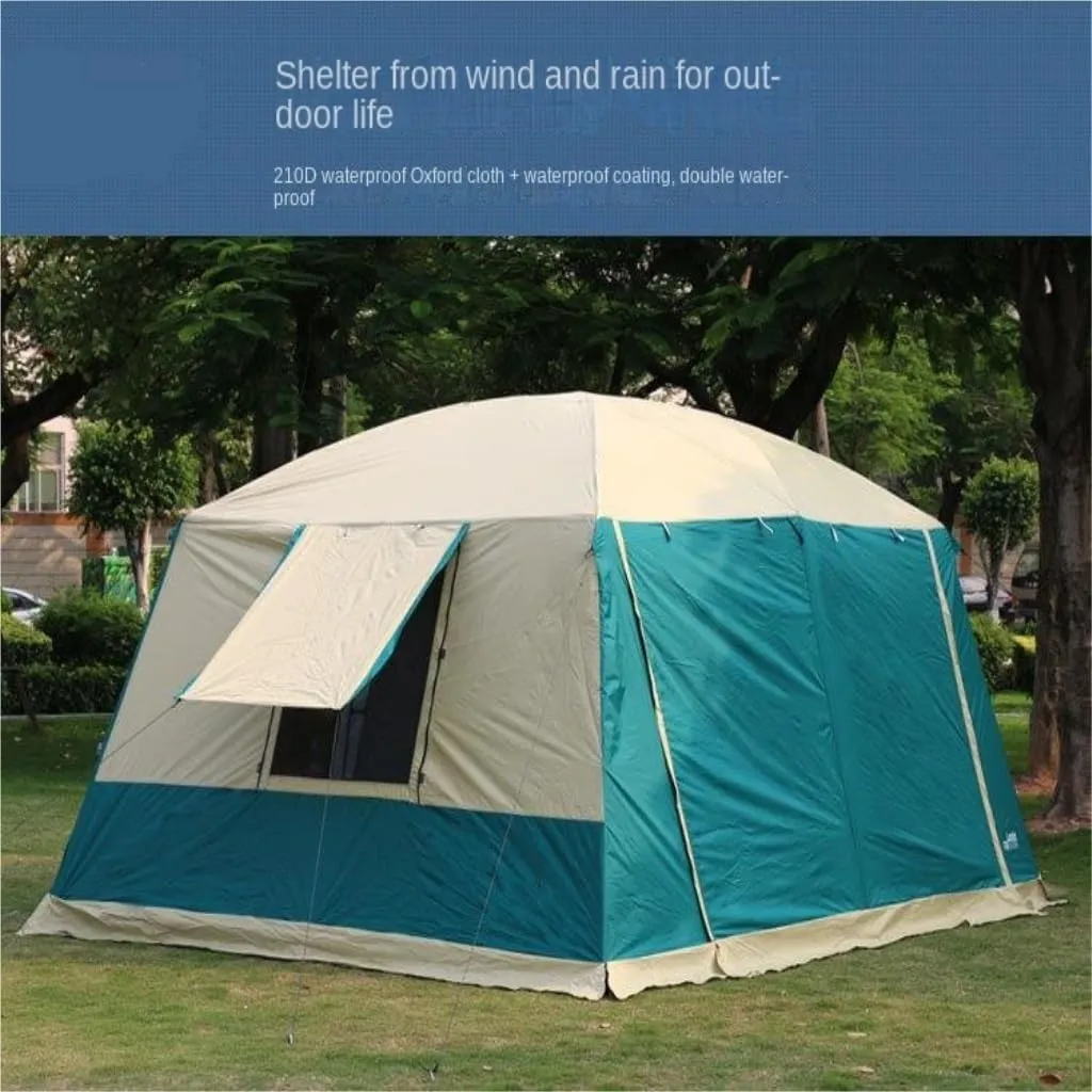 Tent Outdoor Tent for 5-8 People, Rainproof, Thickened, Two-Bedroom and One-Living Room Camping Folding Tent Outdoor Tent