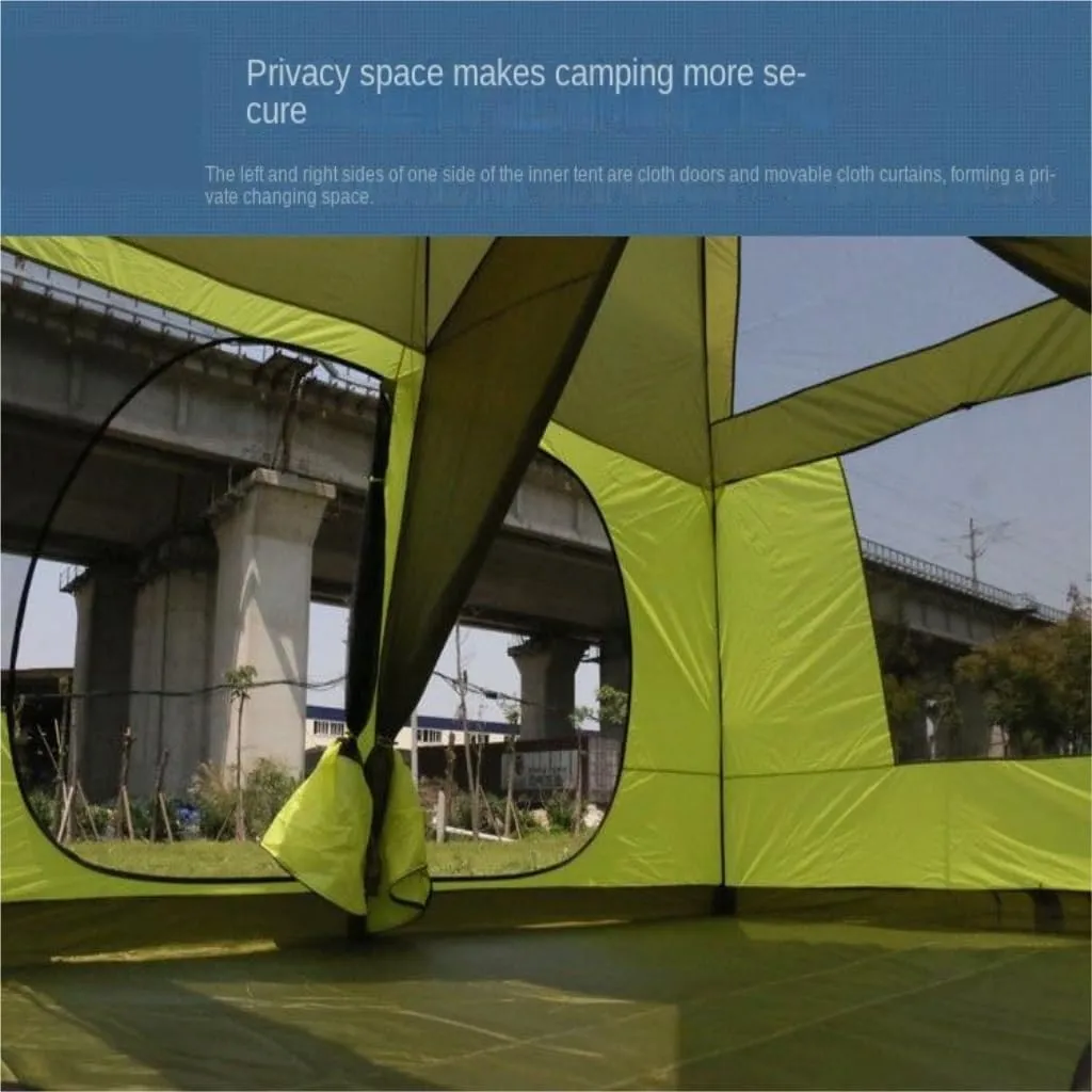 Tent Outdoor Tent for 5-8 People, Rainproof, Thickened, Two-Bedroom and One-Living Room Camping Folding Tent Outdoor Tent