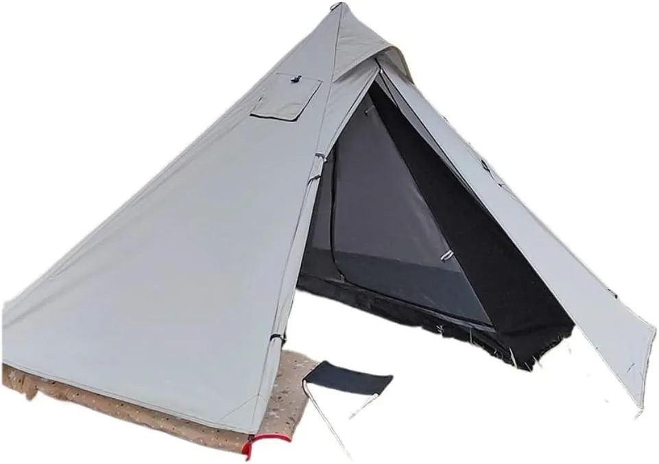 Tent Outdoor Waterproof Camping Double-Layer Tent Set Single Wood Stove Chimney Tent Camping Tent Outdoor Tent