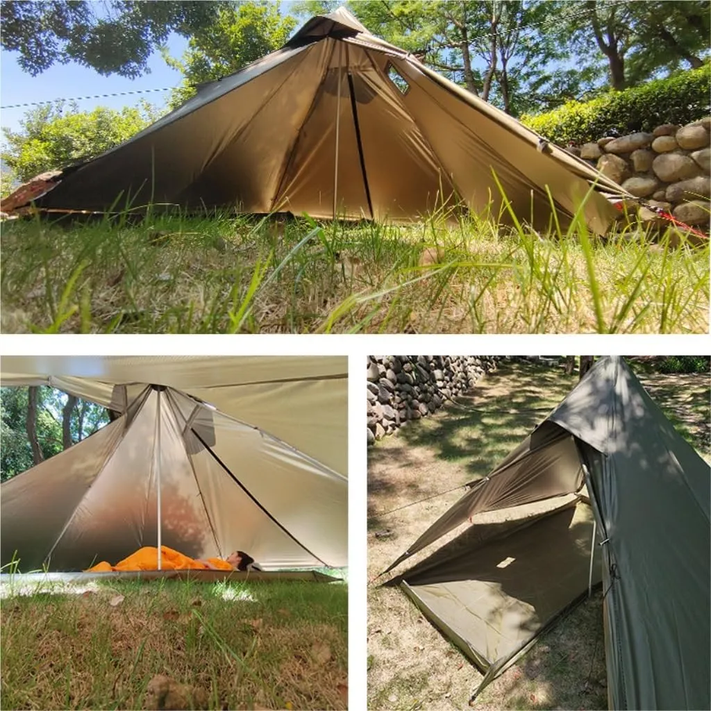 Tent Outdoor Waterproof Camping Double-Layer Tent Set Single Wood Stove Chimney Tent Camping Tent Outdoor Tent