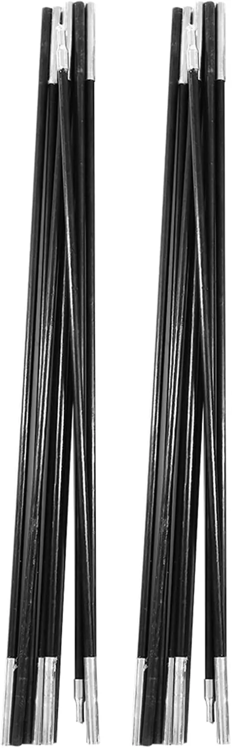 Tent Poles, 4.9M Fiberglass Camping Tent Pole Bars Replacement Tent Poles Fiberglass Outdoor Support Rods Replacement Tent Poles for Tarp, Tent, Awning, Camping Frames Kit