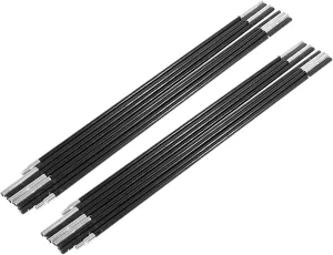 Tent Poles Replacement, Black Pre Assembled Tent Pole Fiberglass Camping Tent Pole Bars Outdoor Support Rods Lightweight Tent Pole Repair Kit for Hiking Camping Backpacking Tent