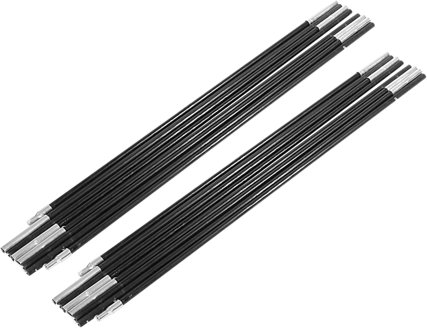 Tent Poles Replacement, Black Pre Assembled Tent Pole Fiberglass Camping Tent Pole Bars Outdoor Support Rods Lightweight Tent Pole Repair Kit for Hiking Camping Backpacking Tent