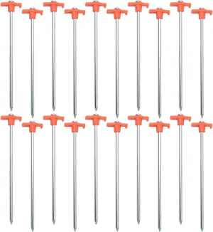 Tent Stakes - Lightweight Tent Pegs | Canopy Anchoring Pegs | 20 Pieces Heavy Duty Outdoor Tarp | 0.6x25cm Canopy Fixation Spikes for Mountain Hiking Beach Garden Sand Patio Trekking Expedition