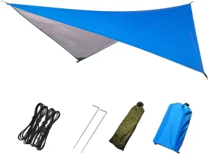 Tent Tarp 230x140cm Fly Tent Tarpaulin Canopy Ground Cloth, Blue