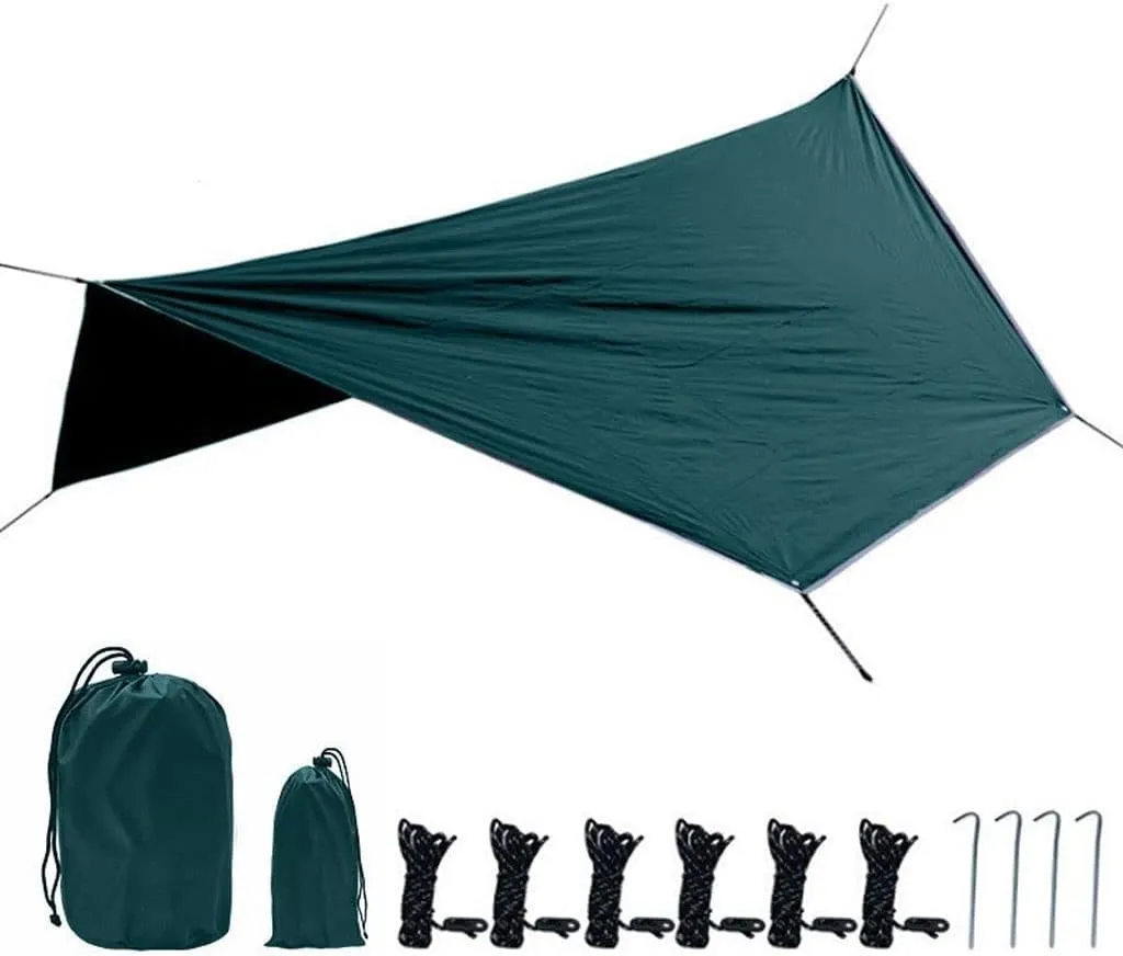 Tent Tarp Camping Tarp Outdoor Camping Multi-Function Sunshade Waterproof Rain Fly Tarp Camping Accessories Tent Tarp (Color : Schwarz)