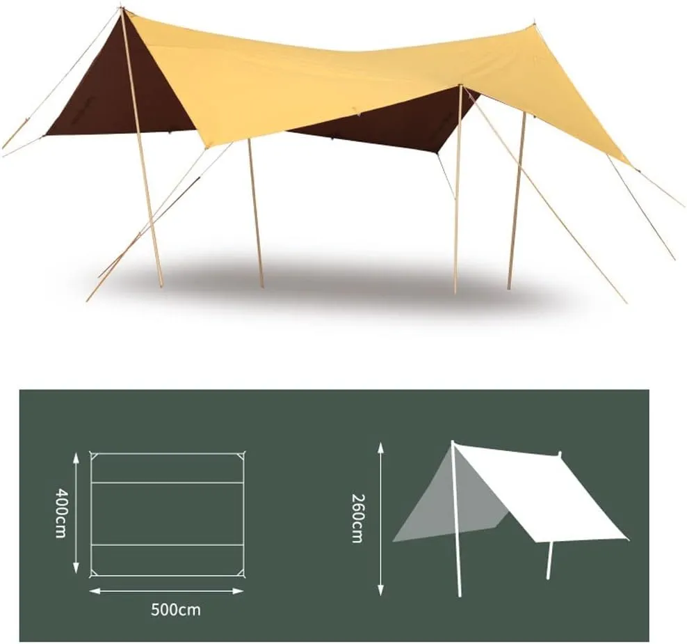 Tent Tarp Hammock Rain Fly Tent Tarp Camping Tarp for Camping Hiking Outdoor Sun Shelter Tent Tarp (Color : Polyester Cotton Fabric Green)