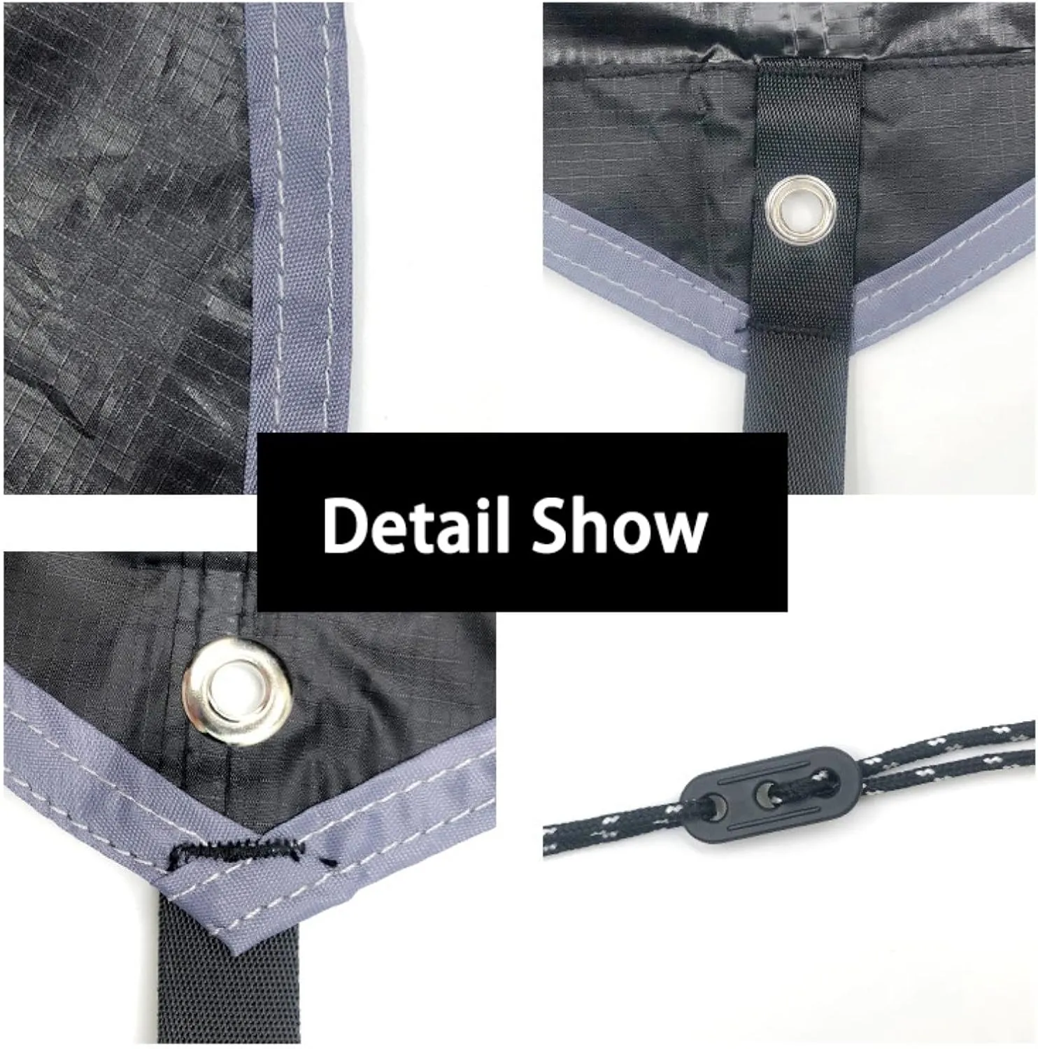 Tent Tarp,Picnic Mat Camping Tarp Tent Hammock Tarp, Pu Waterproof Camping Tarp Tent Rain Fly Picnic Mat Survival Shelter Sunshade (Color : Black, Size : 360 * 280cm)