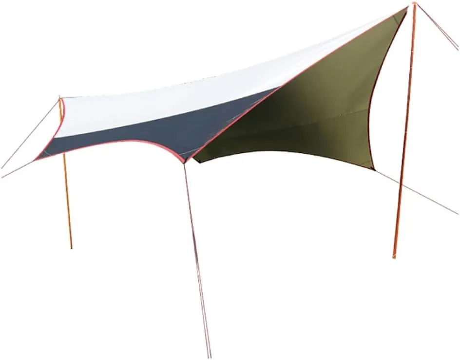 Tent Tarps Waterproof Tent Tarp Rain Fly 200D Oxford Cloth UV Protection and PU 3000mm Canopy with Aluminum Alloy Poles (Size : 360x420x220cm) (One Color 500x470x240cm)