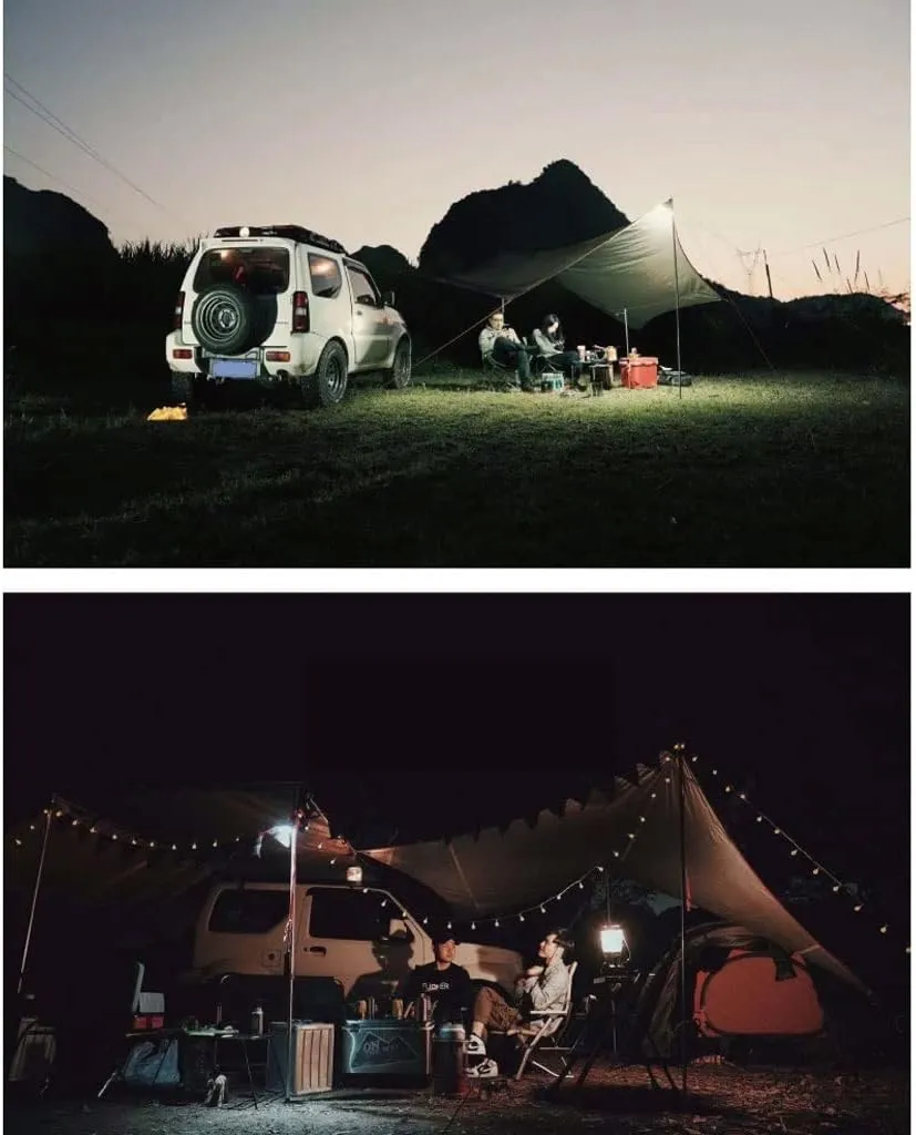 Tent Tarps Waterproof Tent Tarp Rain Fly 200D Oxford Cloth UV Protection and PU 3000mm Canopy with Aluminum Alloy Poles (Size : 360x420x220cm) (One Color 500x470x240cm)