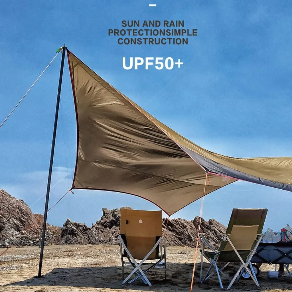 Tent Tarps Waterproof Tent Tarp Rain Fly 200D Oxford Cloth UV Protection and PU 3000mm Canopy with Aluminum Alloy Poles (Size : 360x420x220cm) (One Color 500x470x240cm)