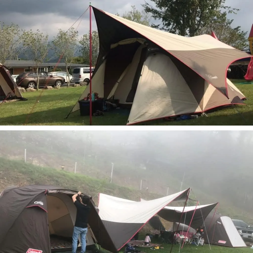 Tent Tarps Waterproof Tent Tarp Rain Fly 200D Oxford Cloth UV Protection and PU 3000mm Canopy with Aluminum Alloy Poles (Size : 360x420x220cm) (One Color 500x470x240cm)