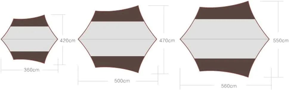 Tent Tarps Waterproof Tent Tarp Rain Fly 200D Oxford Cloth UV Protection and PU 3000mm Canopy with Aluminum Alloy Poles (Size : 360x420x220cm) (One Color 500x470x240cm)