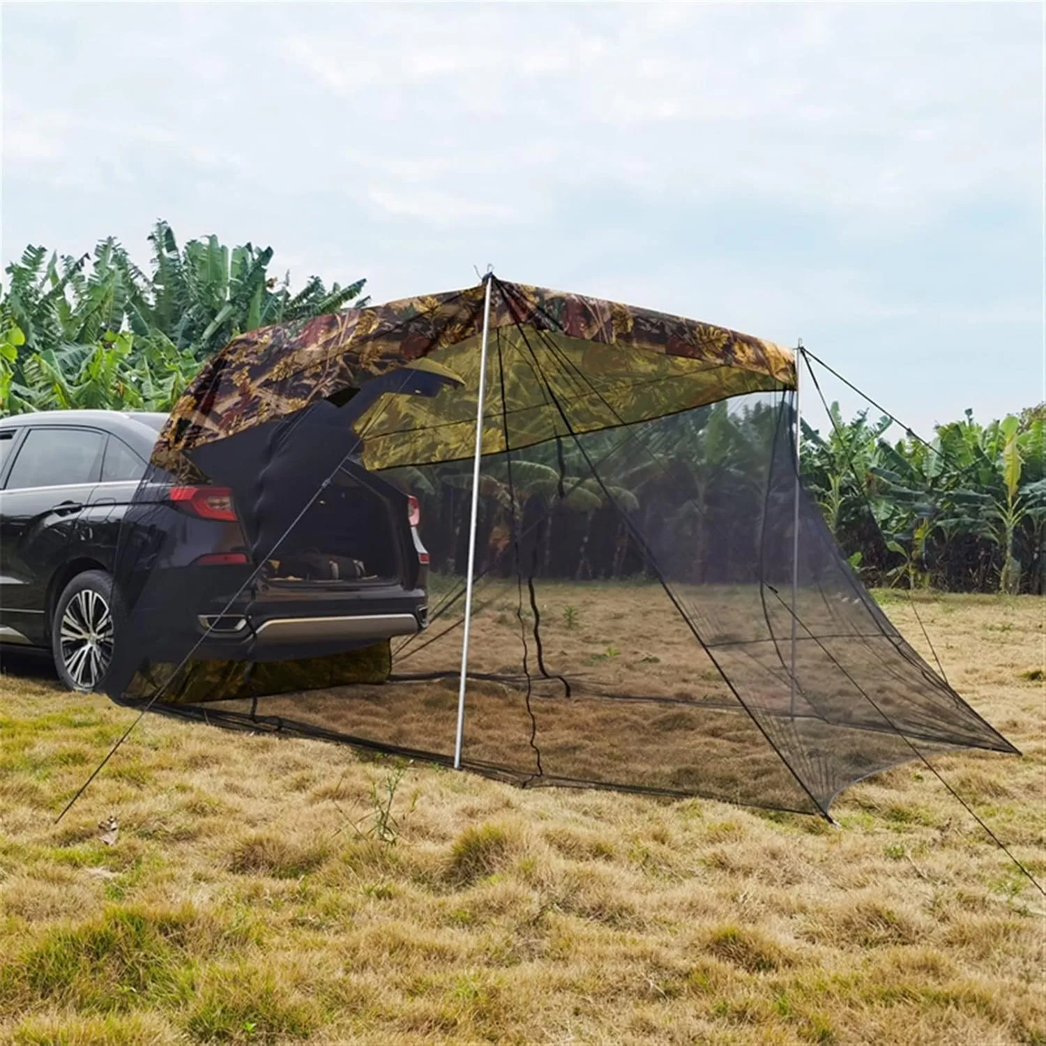 Tent Tour Car Rear Tent Extension Sunshade Tent Vehicle Trunk Side Awning Off-Road Outdoor Canopy Camping Tent (Color : Blue) (Green One Size)