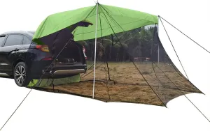 Tent Tour Car Rear Tent Extension Sunshade Tent Vehicle Trunk Side Awning Off-Road Outdoor Canopy Camping Tent (Color : Blue) (Green One Size)
