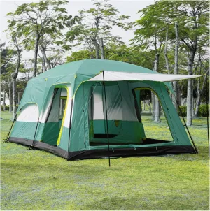 Tent with Porch 5 to 8 Persons Quick Build,Ventilated Tents for Camping Waterproof Stable Sturdy Tent Porch Extension for Family Camping,Hiking Party