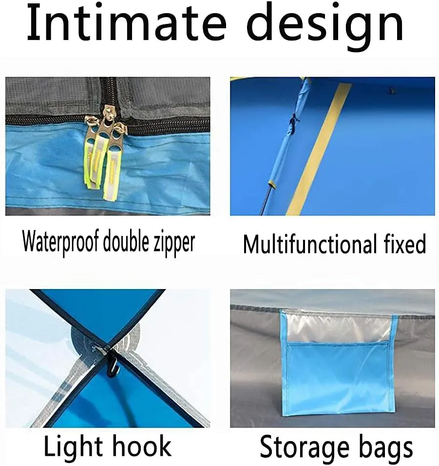 Tent,Camping Family Waterproof Pop Up Tent,Hiking Outdoor 4-Season 3-4 People Green 89x61inch