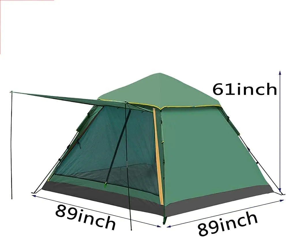 Tent,Camping Family Waterproof Pop Up Tent,Hiking Outdoor 4-Season 3-4 People Green 89x61inch