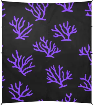 Tents Beach Tent with Sand Anchor, Purple Coral on Black Portable Canopy Sunshade - 9' x 10' - Sandbags & Reinforced Corners & Stability Poles Sun Shelter Outdoor Camping